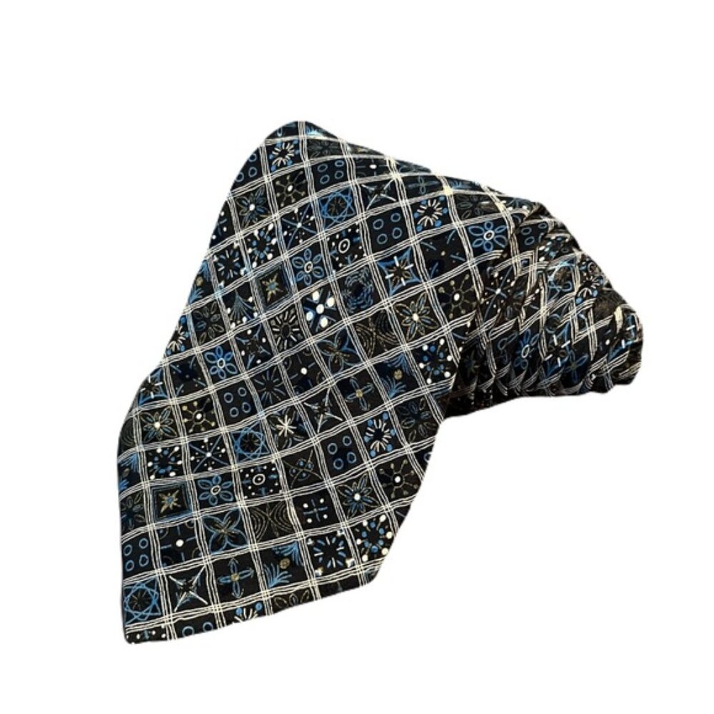 Brioni 62 x 3.75 Multi Color Geometric Design Mens Neck Tie